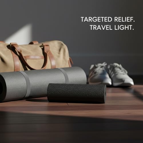 Mini Foam Roller for Travel & Gym - Compact EPP Roller for Yoga, Calves & Feet - Lightweight Hollow Design, Black