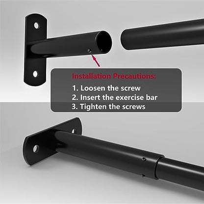 Heavy Duty Adjustable Width Pull Up Bar for Doorway, Steel Strength Training Pull-up Bars, Max 660lbs, Doorway Pull Up Bar Include 4pcs Steel 6 Angle Expansion Screw - size: 60 to 80cm(23.6 to 31.5inch)