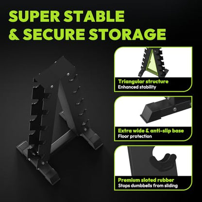 HANDBODE A-Frame Dumbbell Rack Heavy Duty Weight Stand for Dumbbells, Space-Saving Metal Storage Organizer, Sturdy Dumbbell Holder for Home Gym - style: 1 X 5-Tier A-Frame (800lb)