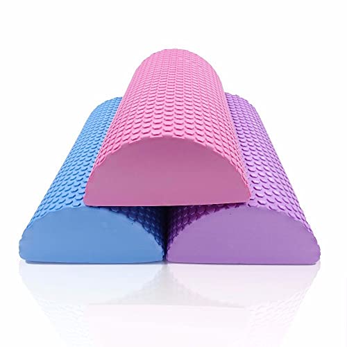 Half Round Yoga Foam Roller Block,Exercise EVA Roller Balance Pad Pilates Fitness Physical Gym Fitness Muscle Restoration(30cm,Orange)