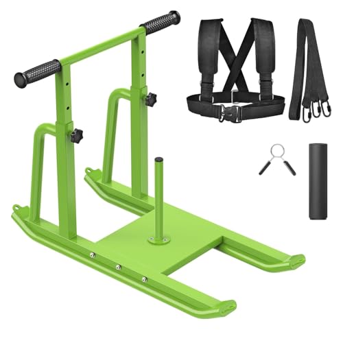Kipika Weight Sled, Workout Sled, Fitness Strength Training Sled, Speed Training Sled for Athletic Exercise, Speed Improvement, Easily Through Obstacles, Suitable for 1" & 2" Weight Plate - color: D- Green