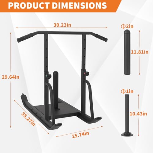 Adjustable Height Weight Sled for Strength & Speed Training – Heavy-Duty Push Pull Sled, Ideal for Football, Fitness, Running – Fits 1" & 2" Plates – Home or Outdoor Workout Equipment – Black