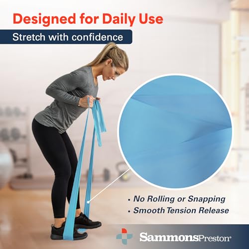 Sammons Preston Resistance Bands, Exercise Band, Workout, 5 ft, 5-Pack