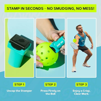 Dink Ink Pickleball Stamper – Fun Way to Mark Your Pickleballs | Great Gift for Pickleball Lovers | Easy to Use | No Mess | Long-Lasting Ink | Perfect Stocking Stuffer for The Holiday - color: Lucky Shot