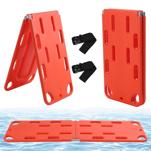 Two-Fold Spine Board Stretcher with Adjustable Seat Belt Medical Stretcher Weight Capacity 350lbs/159KG Rescue Board for Patient Transport Rescues 19.68x73.62in