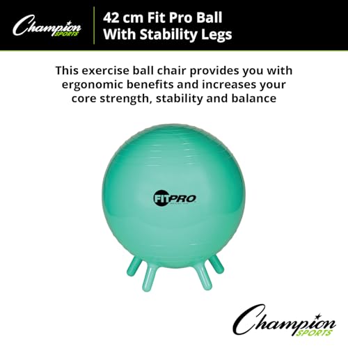 Champion Sports FitPro & Maxafe® Sitsolution Stability Balls – Balance, Core, & Strength Exercise Ball for Home, Gym, or Office Workouts – Durable, Burst-Resistant Fitness Ball