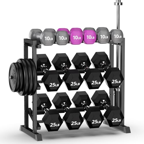 Dumbbell Rack, Heavy Duty Weight Storage Rack with Adjustable Width, Non-Slip & Floor-Friendly, Home Gym Organizer for Strength Training Equipment - color: New Black