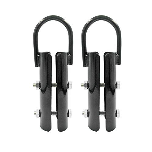 1.5” Climbing Rope Clamp，2 Sets Rope Climb Clasp Workout Rig Attachment Hook for Rope Climbing Garage Gym Fitness Equipment with Carabiner Eyehook Strength Training Home Indoor Safety