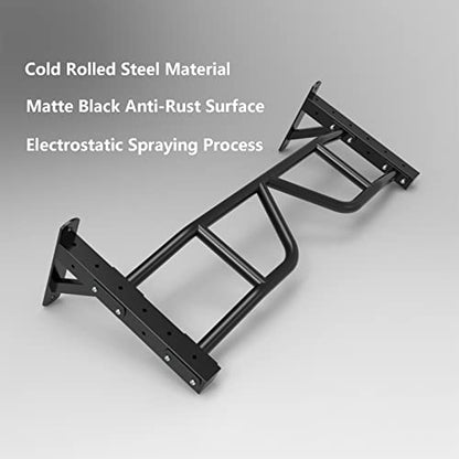 Multiple Grips Heavy Duty Steel Pull Up Bar Wall Mount, Wall Mounted Home Pull Up Bar Chin Up Bar Strength Training Equipment for Indoor Workout/Home Gym, Max Weight 660 Lbs