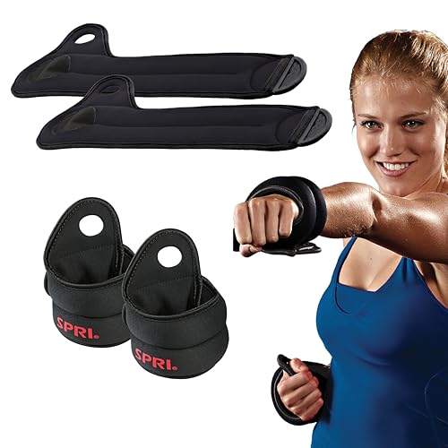 SPRI Wrist Weights Thumblock Arm Weights Set for Women & Men (Available in 2lb or 4lb Sets)