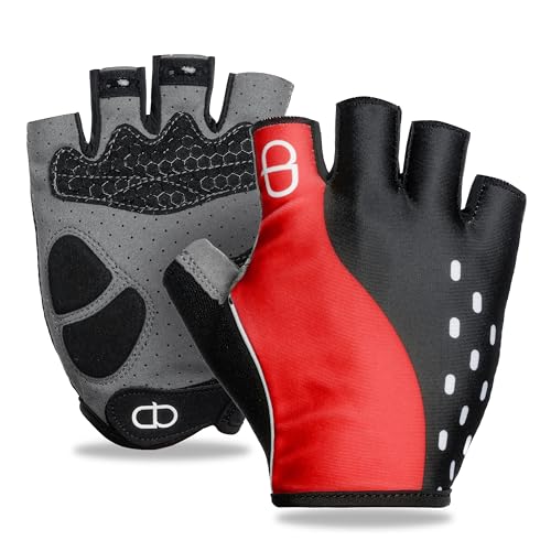 DA--Workout Gloves for Men and Women, Exercise Gloves for Weight Lifting, Cycling, Gym, Training, Breathable and Snug fit-Fluorescent Red - size: Middle