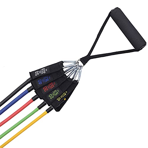 Alpine Swiss Exercise Resistance Bands Set with Handles, Door Anchor, Ankle Straps and Carry Bag for Men and Women