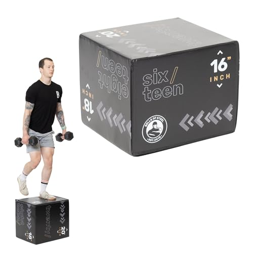 Foam Plyo Box [Bells of Steel] Step Up Boxes for Workout, Plyometric Jump, Hip Thrusts, 16x18x20in, 350lb Weight Capacity