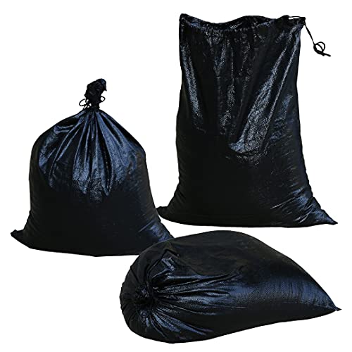 Black Empty 19" x 24" Woven PE UV Protection Sandbags (5)