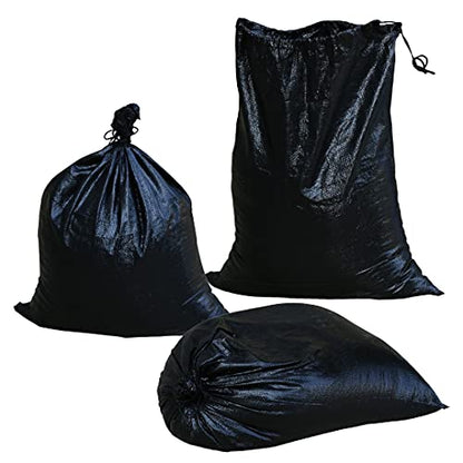 Black Empty 19" x 24" Woven PE UV Protection Sandbags (5)