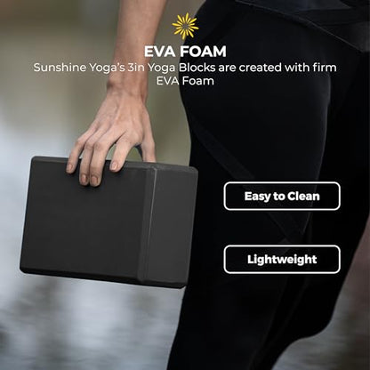 3" Yoga Block, 10 Pack Bulk EVA Foam Yoga Blocks, Firm and Supportive Yoga Brick, Balance Foam for Stretching, Pilates, and Workout, 3" x 6" x 9"