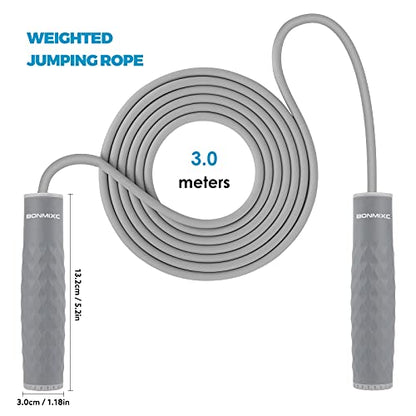 Jump Rope 3 Styles | 1-LB Weighted Jump Rope for Adults Women. || Speed Jump Rope with Ball Bearings for Fitness. ||| Lightweight Skipping Ropes (2 Pack) for Kids and Adult Beginners.