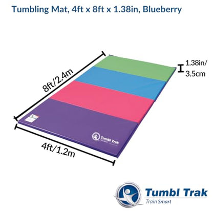Tumbl Trak Gymnastics Folding Tumbling Panel Mat - color: Bright Pastel, size: 4'x8'x1.38"