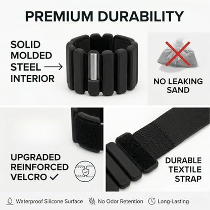 Adjustable Wrist and Ankle Weights, 2lb Pair (1lb Each) Soft Silicone Wearable Weights for Women & Men, Waterproof Arm Weights for Yoga, Pilates, Walking, Running, Barre, Home Workout (pink)