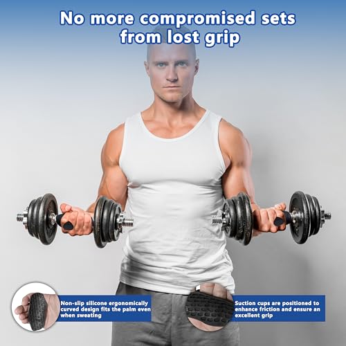 Silicone Gym Grips for Weight Lifting,Workout Gloves for Women Men Alternative,Anti Slip Gym Workout Grip,Rubber Gym Hand Grips-Weightlifting Grips Pad for Barbell,Pull Up,Ryptfit,Training