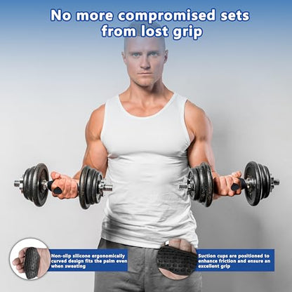 Silicone Gym Grips for Weight Lifting,Workout Gloves for Women Men Alternative,Anti Slip Gym Workout Grip,Rubber Gym Hand Grips-Weightlifting Grips Pad for Barbell,Pull Up,Ryptfit,Training