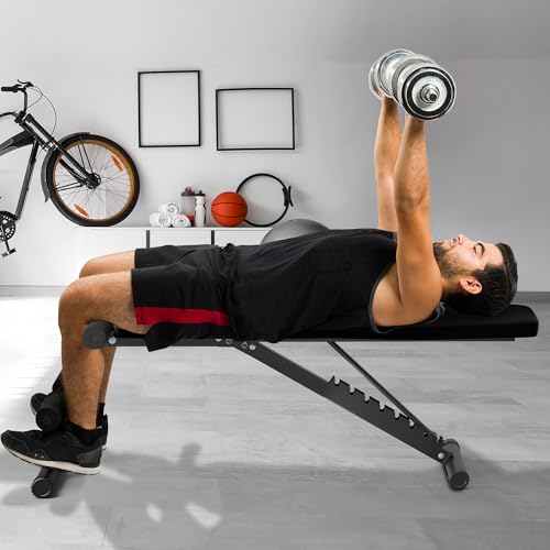 Adjustable Weight Bench for Home Gym Olympic Workout Bench with 700 LB Capacity Dumbbell Exercise Incline/Decline Bench for Strength Training and Full Body Workout