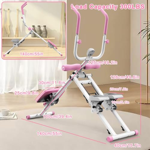 2-in-1 Stair Stepper & Ab Machine, Multi-Function Vertical Climber for Home Gym, Full-Body Cardio & Core Workout Equipment with Adjustable Handlebar, Silent Rollers, 300 LBS Capacity