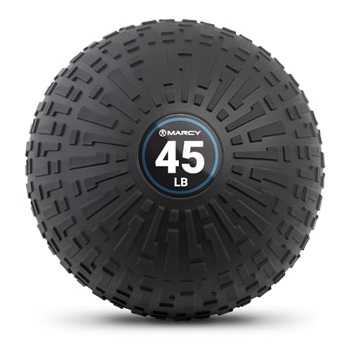 Marcy Slam Ball, 10–50 lbs Dead Weight, Non-Bounce, Sand-Filled Medicine Ball with Durable PVC Shell & Textured Grip for Slams, Tosses, Core & Full Body Training - size: 45 LB