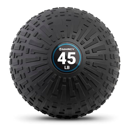 Marcy Slam Ball, 10–50 lbs Dead Weight, Non-Bounce, Sand-Filled Medicine Ball with Durable PVC Shell & Textured Grip for Slams, Tosses, Core & Full Body Training - size: 45 LB