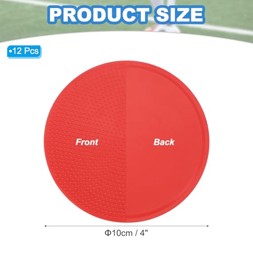 PATIKIL Spot Markers, Non-Slip Floor Dots Agility Markers Flat Field Cones Poly Dots - color: Red