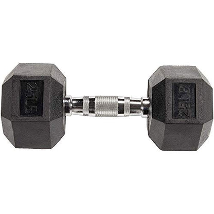 Fitvids Hex Dumbbells Rubber Coated Hand Weights for Exercises and Fitness Home Gym, 5-50 LB Pair - style: 25.4LBS Pair