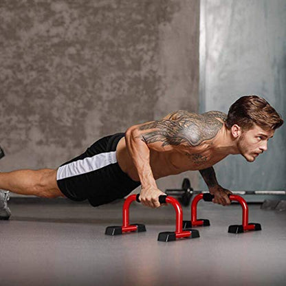 Fitness Push Up Bars Strength Training - Push-Up Stands with Jump Rope Home Floor Workout Equipment Pushup Handle with Cushioned Foam Grip & Non-Slip Sturdy Structure