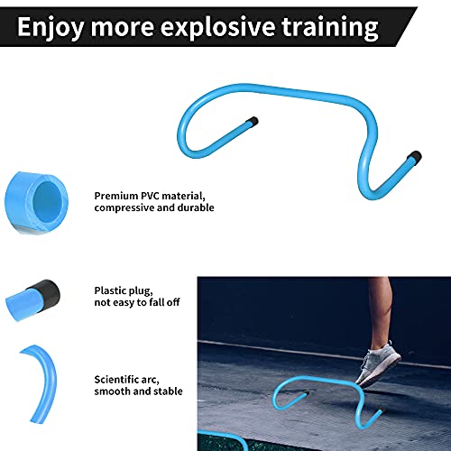 TNZMART Agility Ladder and Disc Cones Training Set Adjustable Rungs Training Ladder with 10 Plastic Sport Cones for Training - color: Blue, 6 hurdles