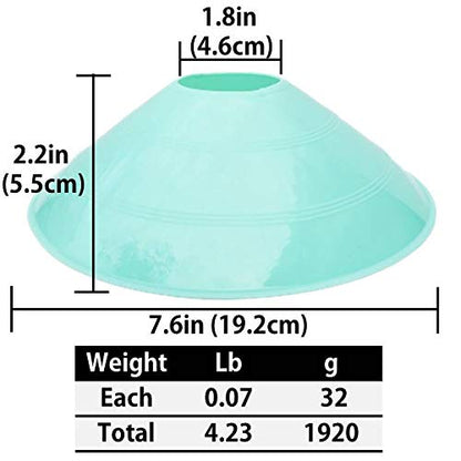 Thicker Disc Cones (Set of 50) Agility Soccer Cones with Carry Bag for Training,Football, Kids, Sports, Field Cone Markers