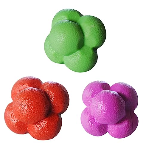 POPETPOP 3Pcs Hexagonal Reaction Ball Agile Training Ball for Fitness and Sports Reflexes Hand Eye Coordination Fun for All Ages Training Drills