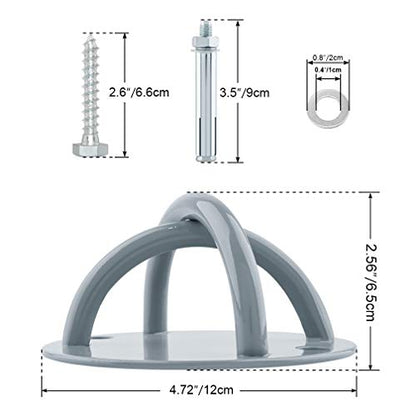 2pcs Battle Rope Anchor Wall Mount for Suspension Straps, Yoga Swing Ceiling Mount Brackets for Gymnastic Rings,Olympic Rings,Hammock,Resistance Band, X-Mount Ceiling Hooks