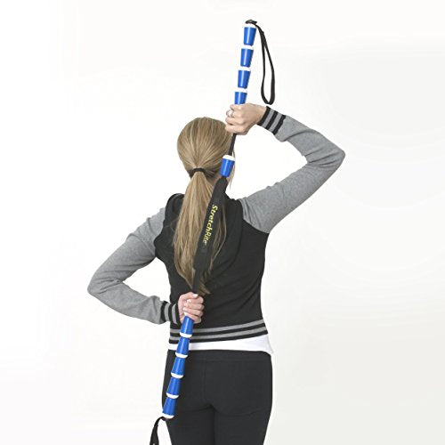 ProStretch StretchRite, Physical Therapy Stretching Strap with Grip Handles for Sore and Tight Muscles, Includes Instruction Guide, Blue/White