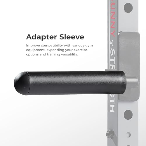 Sunny Health & Fitness Power Cage Squat Rack Upgrade Attachments, Dip Bar, Plate Bar Holder, Belt Squat, J Hook, Lat, Adapter, U Ring, Pull Up Bar, Landmine, Captain's Chair, Tricep Rope For Home Gym - style: Olympic Adapter