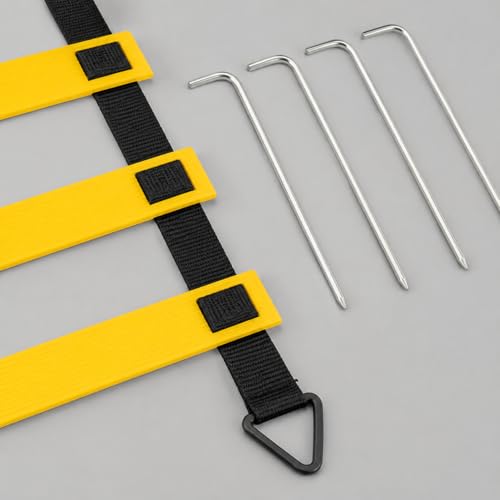 PVC Agility Ladder, 6 Ladder Training, 10 Count Training Cones & 6 Marker Poles, Soccer Football Equipment for Athletes
