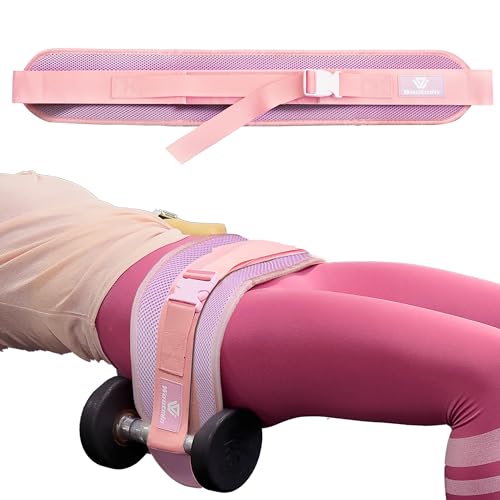 Hip Thrust Belt, Fully Upgraded Hip Thrust Belt for Dumbbells, More Comfortable Hip Thrust Belt, Home Gym Hip Thrust Belt with Wider and Longer Anti-Slip Pads. - color: pink new