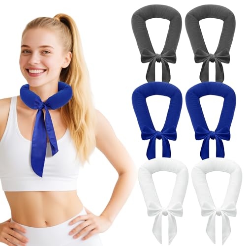 6 Packs Cooling Neck Wraps with Ice Polymer for Hot Weather - Long Lasting Cooling Towels, Neck Cooler for Women Men Summer Heat Sports Camping Working Outdoor