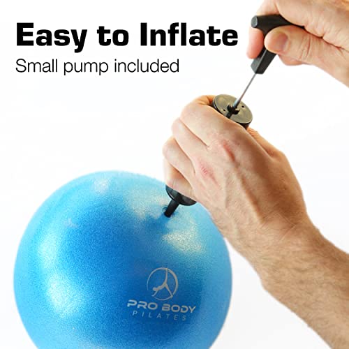 ProBody Pilates Small Exercise Ball with Pump - 9 Inch Workout Ball for Stability, Barre, Yoga, Core & Physical Therapy