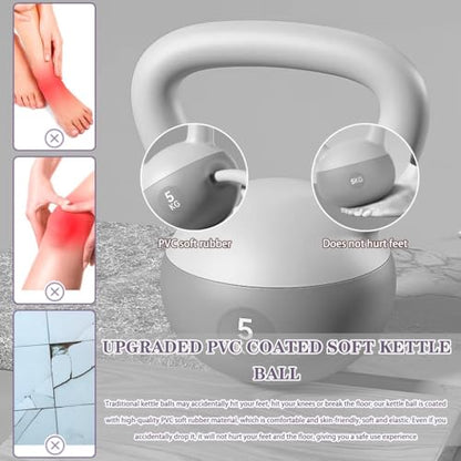 Kettlebell Weights Beginner Sports Training Kettlebell, Gym Body Shaping And Weight Loss Soft Kettle Bells, Exercise Equipment For Men And Women(Pink-4kg) - color: Pink-4kg