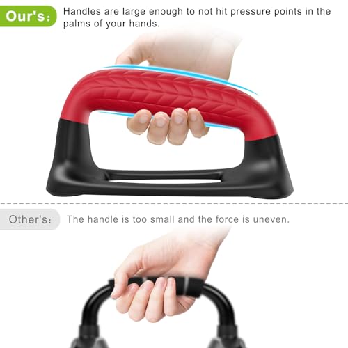 SELEWARE Push Up Bars Pushup Stands Push Up Handles w/Soft Rubber Handles - color: B: Black & Red