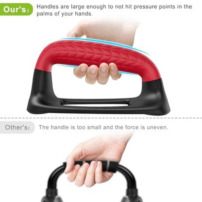 SELEWARE Push Up Bars Pushup Stands Push Up Handles w/Soft Rubber Handles - color: B: Black & Red