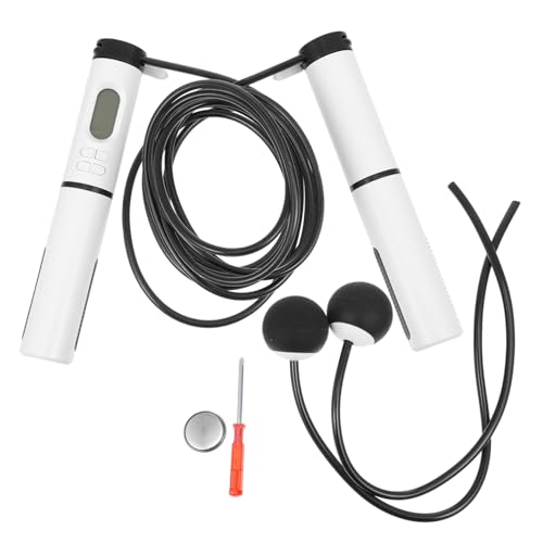 POPETPOP Smart Cordless Jump Rope with Digital Counter, Indoor Ropeless Skipping Rope with Weighted Handle and Steel Wire Ball, Fitness Workout Equipment for Home Exercise and Weight Loss