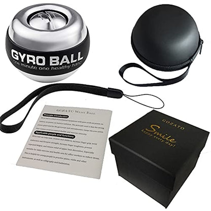 Auto-Start Wrist Power Gyro Ball with LED Lights, Wrist Strengthener and Forearm Exerciser for Stronger Arm Fingers and Muscle - color: Without Light-Crush Metal
