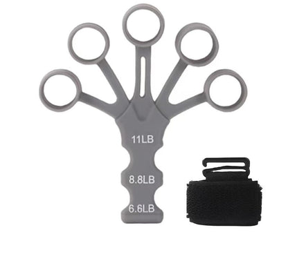Finger Strengthener Extension Exerciser Stretcher, Strength Adjustment Finger Resistance Bands Used to Exercise Finger Strength - Gray 1PCS