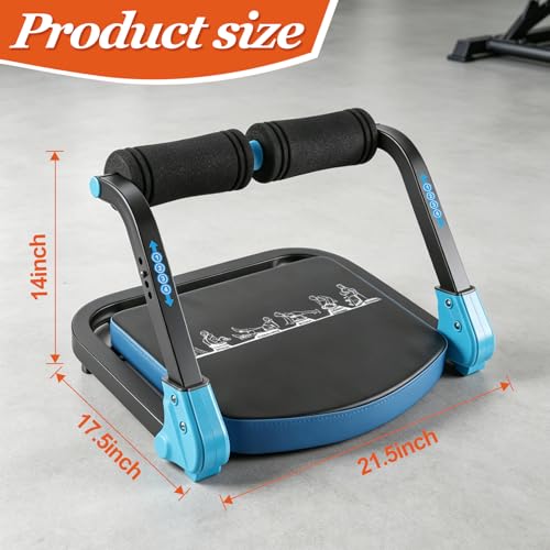 Ab Workout Machine, Adjustable Resistance Ab Trainer with Auto-Rebound, Foldable Sit Up Equipment for Full Body Workout, Core, Arms & Legs Training for Home Gym