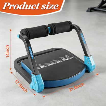 Ab Workout Machine, Adjustable Resistance Ab Trainer with Auto-Rebound, Foldable Sit Up Equipment for Full Body Workout, Core, Arms & Legs Training for Home Gym
